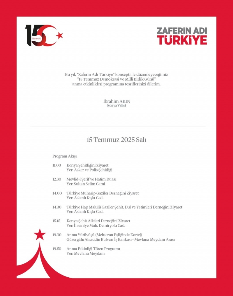 15 TEMMUZ DEMOKRASİ VE MİLLİ BİRLİK GÜNÜ 