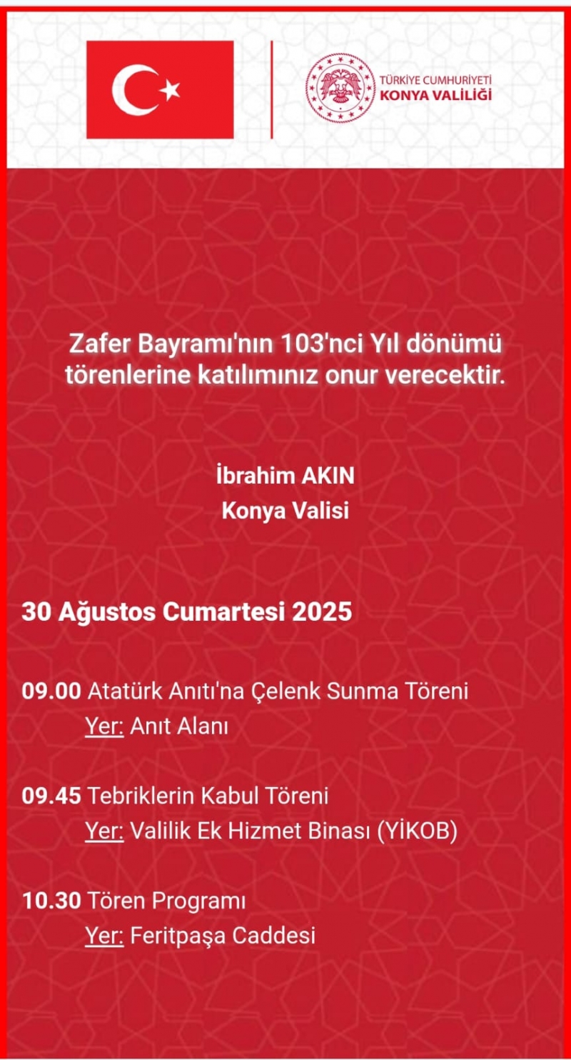 30 AĞUSTOS ZAFER BAYRAMI PROGRAMI 