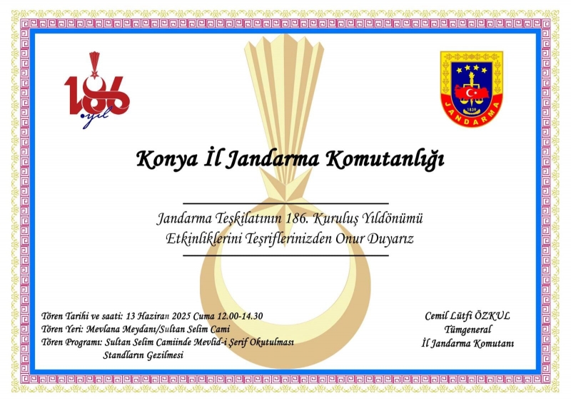 JANDARMA TEŞKİLATININ 186'NCI YILI KUTLAMASI 